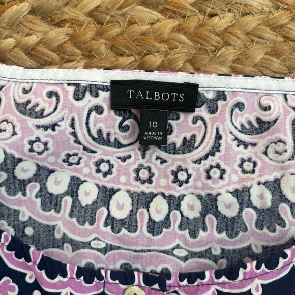 Talbots Size 10 Purple Button Down Midi Dress with Belted Waist - Picture 4 of 7